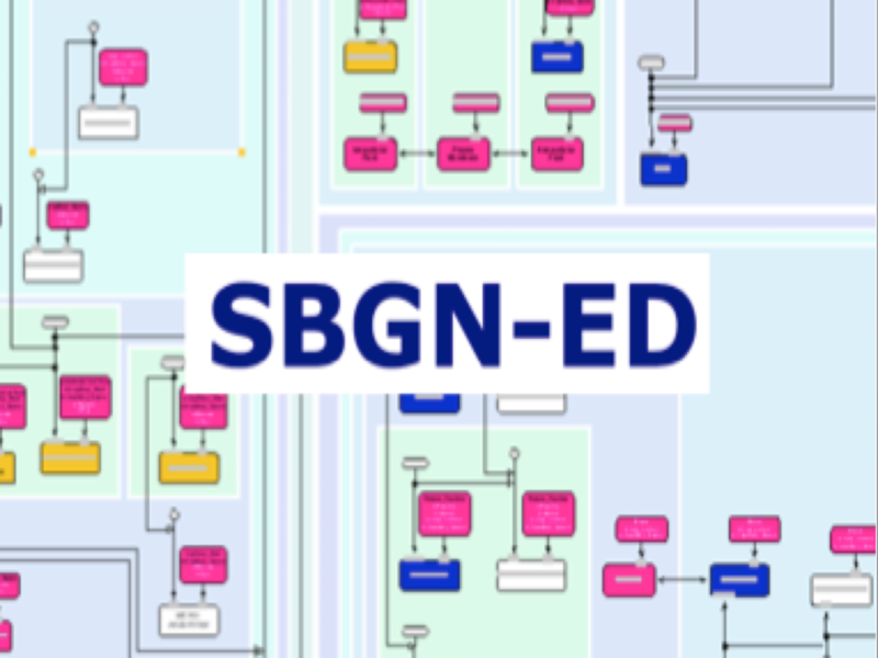 Example image of biological pathway in SBGN-ED standard.